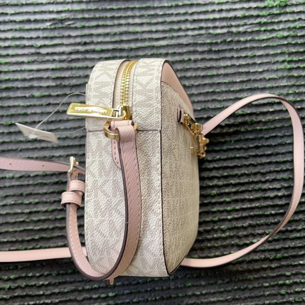 MICHAEL KORS LARGE EAST WEST ZIP CHAIN XBODY POWDER BLUSH MULTI
